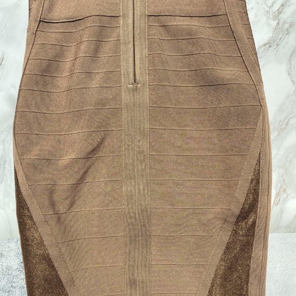 Marciano Los Angeles Women's Brown Sleeveless Back Zipper Midi Dress Size Small - Picture 5 of 8